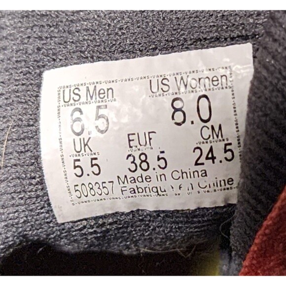 VANS The Lizzie Hi Top Off The Wall Unisex M6.5 W8 Leather Accents - Picture 6 of 7